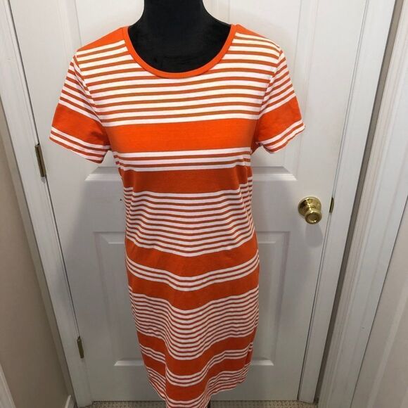 Old Navy Dresses & Skirts - Old Navy Orange and White Striped Midi Dress